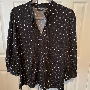 Karl Lagerfeld Black Star Print Women's Top size Medium